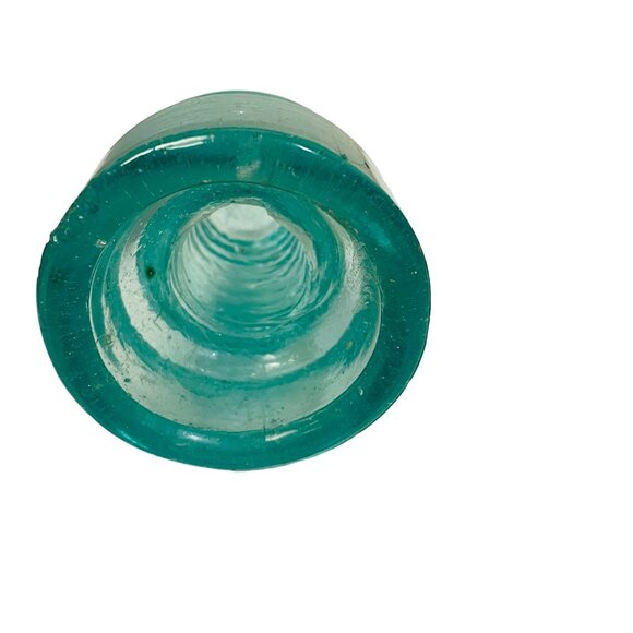 Vintage Hemingray Glass Insulator Aqua Blue Bell Shaped Collectible 4" - Picture 5 of 5